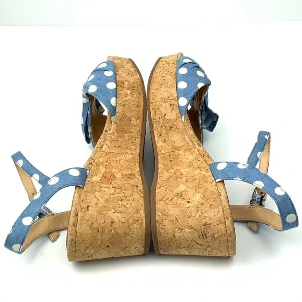 GB Gianni Bini sandals 7 polka dot cork platforms